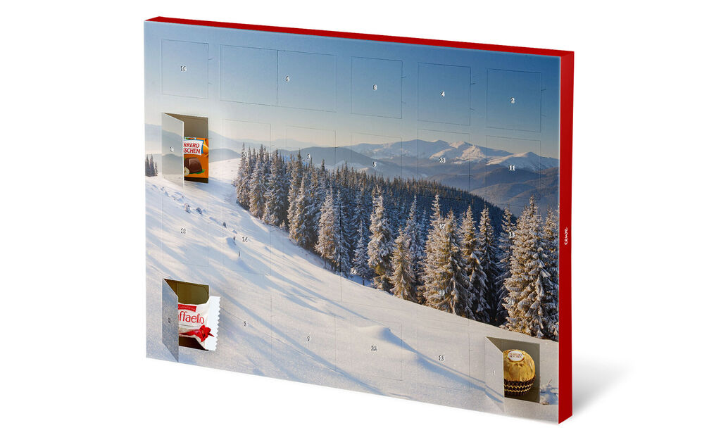 Stor chokoladekalender med Ferrero og eget billede - liggende