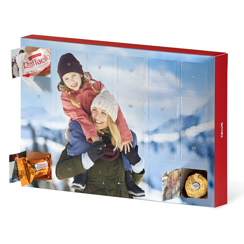 Chokoladejulekalender med Ferrero og 24 billeder - liggende