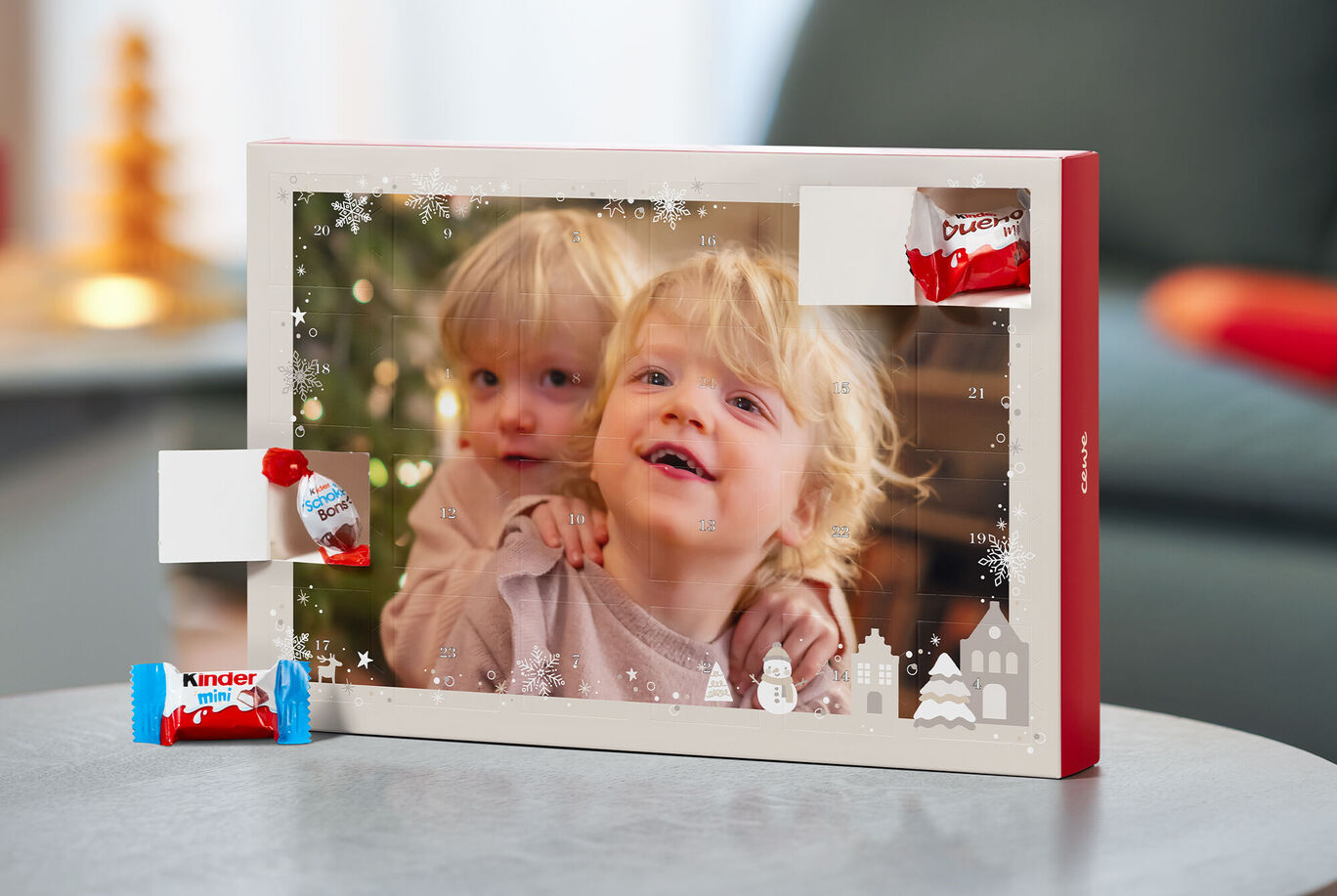 Julekalender med billede og kinder